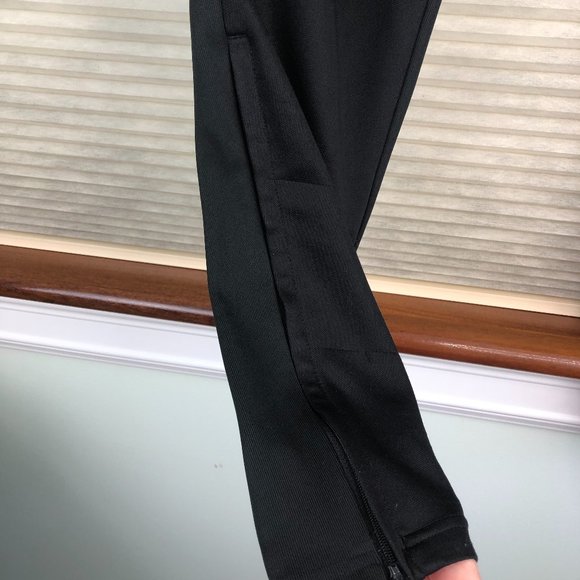 Adidas Three Stripe Black Climacool Track Pants with Side Zips Athleisure Gym - Picture 6 of 17
